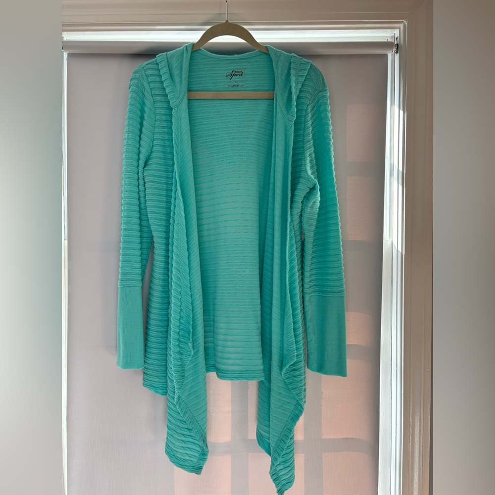 Apt. 9 Women's Aqua Hooded Cardigan